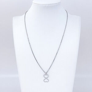 Infinity Heart Pendant | Estate Italy Sterling Silver 925 Necklace | 16"-18"